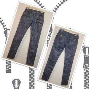 🌟🆕️Ranbeeri Skinny Jean-Zippered Dark Crackle Wash Size 3 RARE